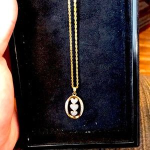Heart diamond and gold necklace